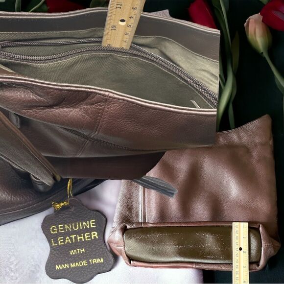 Soft Leather Shoulder Bag in Chocolate Brown l Gold Hardware Medium l Tassel EUC - Picture 7 of 13
